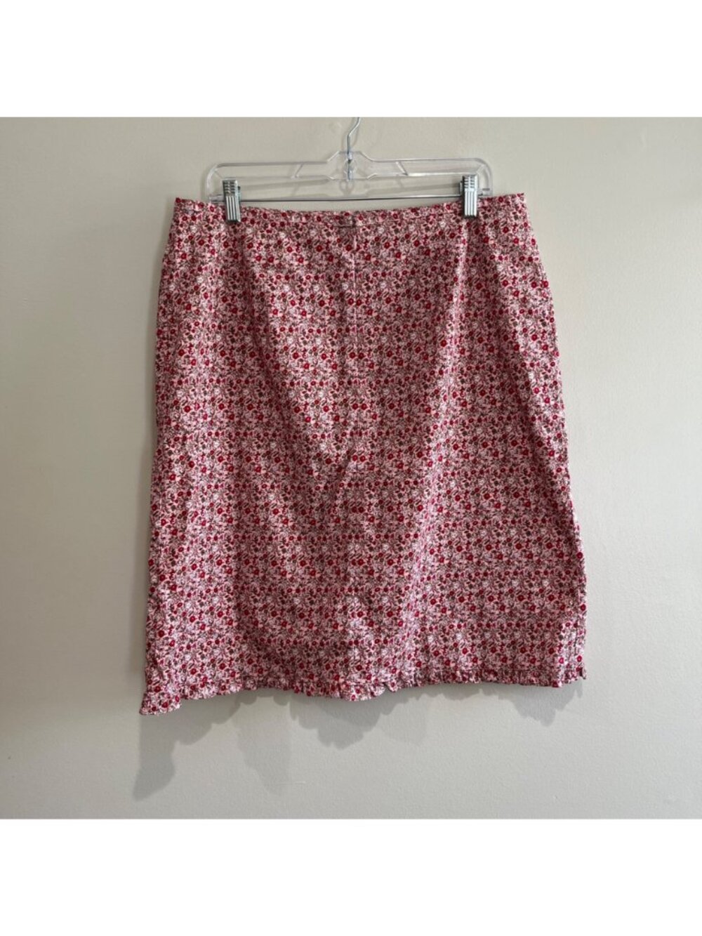 Faded Glory 90s Ditzy Floral Skirt  Womens XL Pink/Red Roses Ruffled Hem - Picture 3 of 6